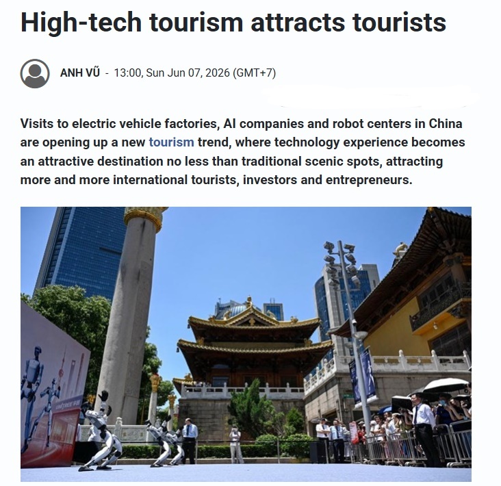 全球媒体聚焦越南媒体:科技体验正成为外国游客来华新风尚(图1)